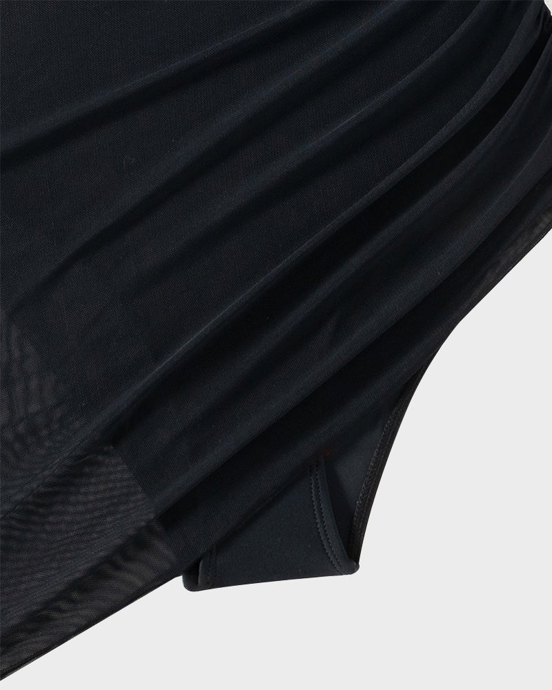 Swimly® Slimming Mesh Sheer Sarong Wraps Bathing Suit