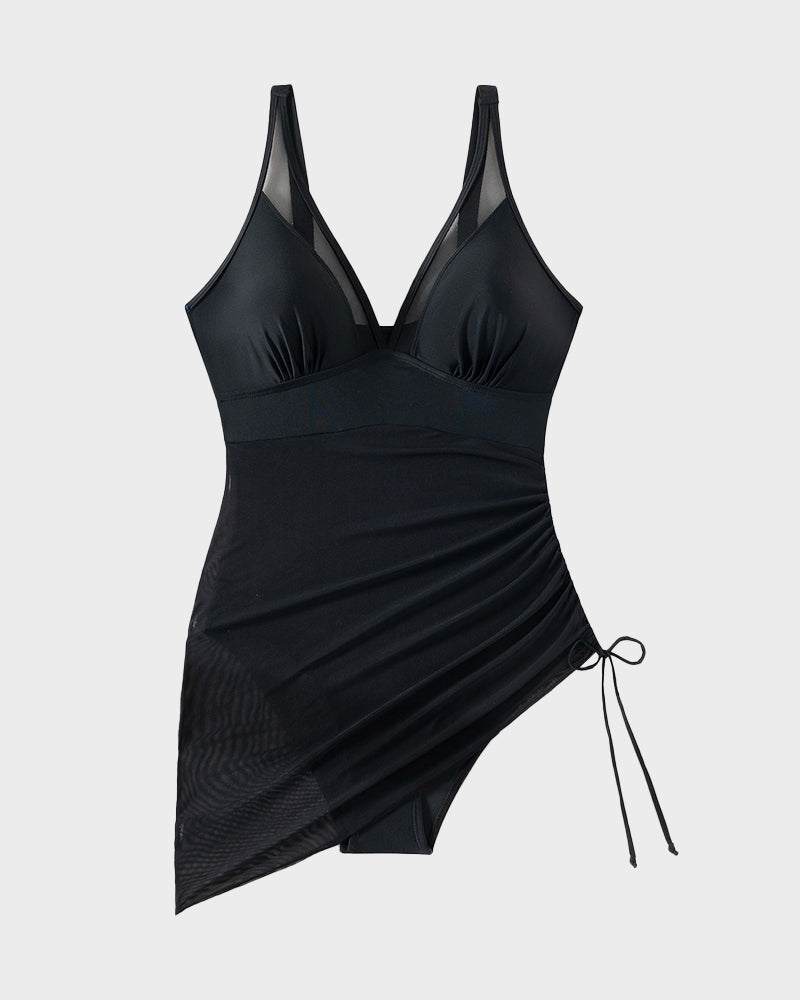 Swimly® Slimming Mesh Sheer Sarong Wraps Bathing Suit