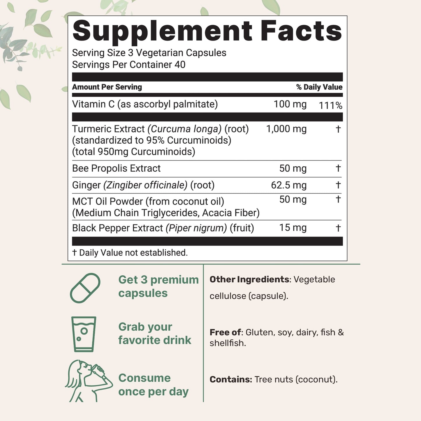 6-In-1 Turmeric Curcumin Capsules